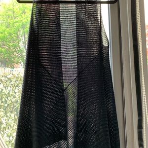 Eileen Fisher Long open-weave vest in black, 100%wool